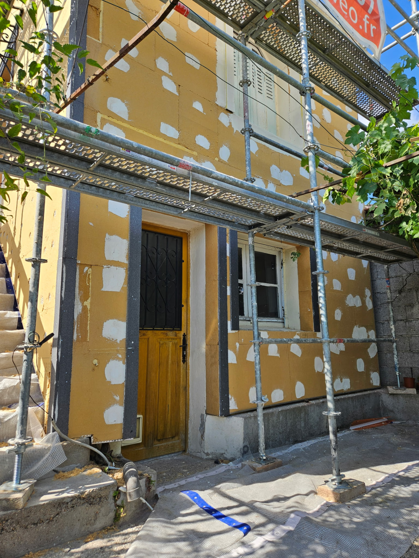 Ravalement d'une façade de maison